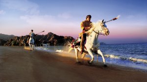 oman muscat ritz carlton al bustan reiter am strand 