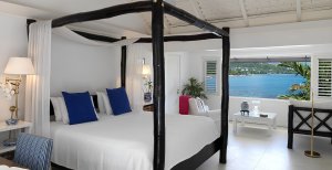 romantisches himmelbett im round hill hotel & villas in der karibik jamaika montego bay