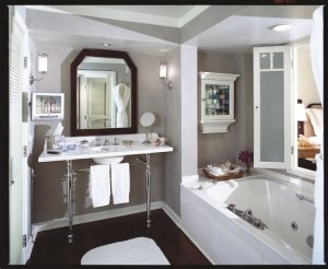 edles badezimmer im luxushotel shutters on the beach santa monica kalifornien usa