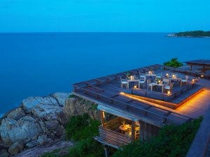 privates abendessen im six senses samui resort auf koh samui thailand
