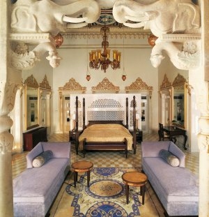 luxuriöse suite im taj lake palace udaipur in indien