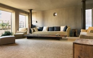 grosses wohnzimmer mit ausblick penthouse im greenwich luxus hotel in tribeca manhattan new york city usa