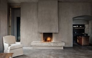 romantische kamin im penthouse im greenwich luxus hotel in tribeca manhattan new york city usa