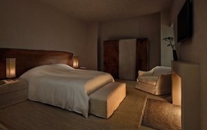 luxuriöses schlafzimmer penthouse im greenwich luxus hotel in tribeca manhattan new york city usa