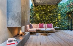 gemuetlicher wohnbereich mit feuerstelle, terrace suite, The Marylebone Hotel, London