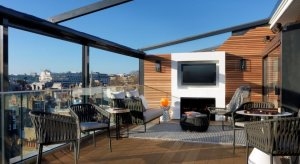 herrlicher blick ueber london von der privaten terrasse einer terrace suite, The Marylebone Hotel, London