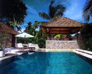 privater traumpool einer villa im The Oberoi Lombok in indonesien