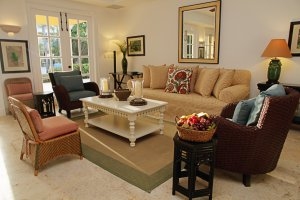 gemütlicher Wohnraums einer Two Beddroom Suite Luxusreisen Dominikanisch Republik Tortuga Bay Puntacana Resort & Club Hotel Punta Cana Karibik