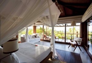luxus schlafzimmer mit ausblick im txai hotel resort relais und chateaux in itacare brasilien südamerika